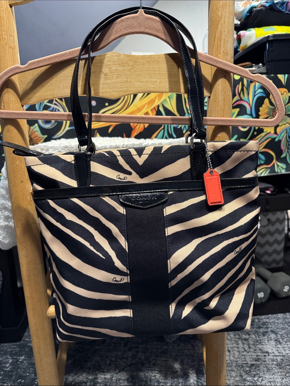 Coach zebra print bag
